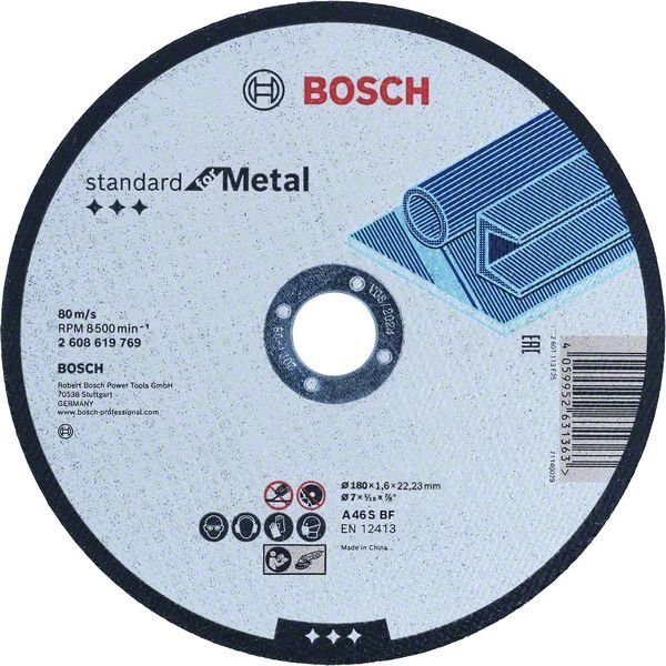Bosch Standard for Metal für Trennscheibe gerade, 180 mm, 22,23 mm