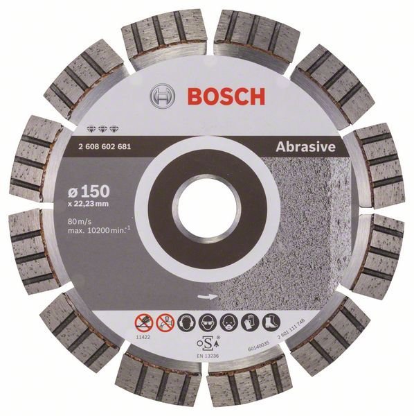 Bosch Diamanttrennscheibe Best for Abrasive, 150 x 22,23 x 2,4 x 12 mm