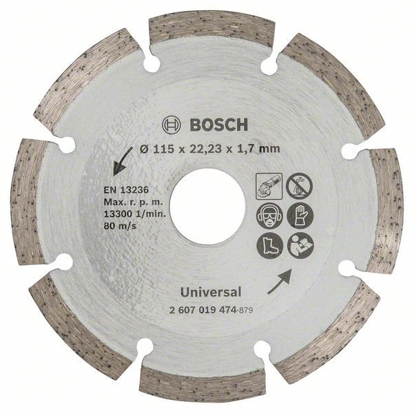 Bosch Diamanttrennscheibe für Baumaterial, Durchmesser: 115 mm