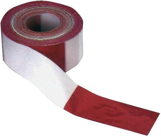 Absperrband 100 m-Rolle rot/weiß geblockt