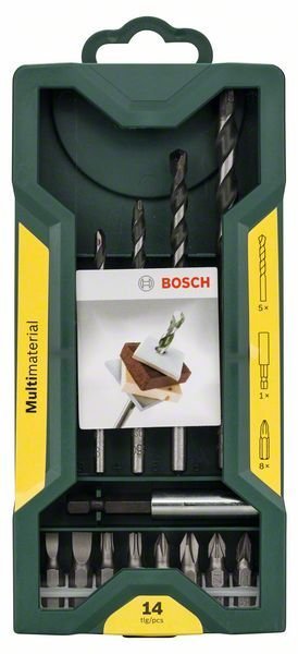 Bosch Mini-X-Line-Universalbohrer-Set, 14-teilig, 1 Universalhlater magnetisch