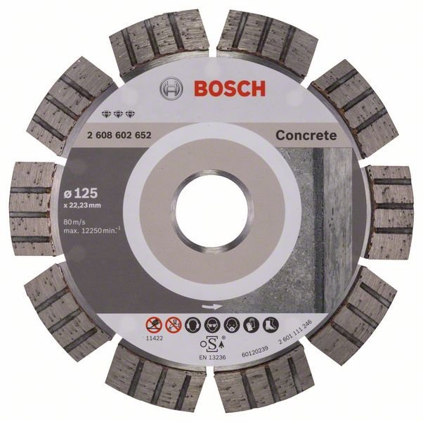 Bosch Diamanttrennscheibe Best for Concrete, 125 x 22,23 x 2,2 x 12 mm